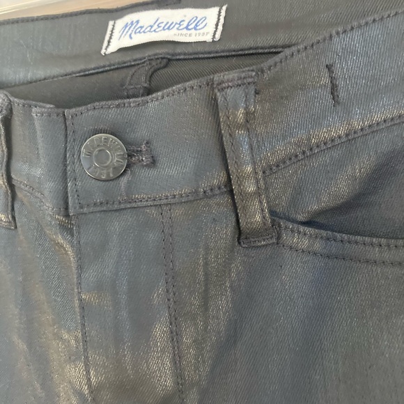 Madewell coated pleated skinny black jeans - Picture 2 of 7